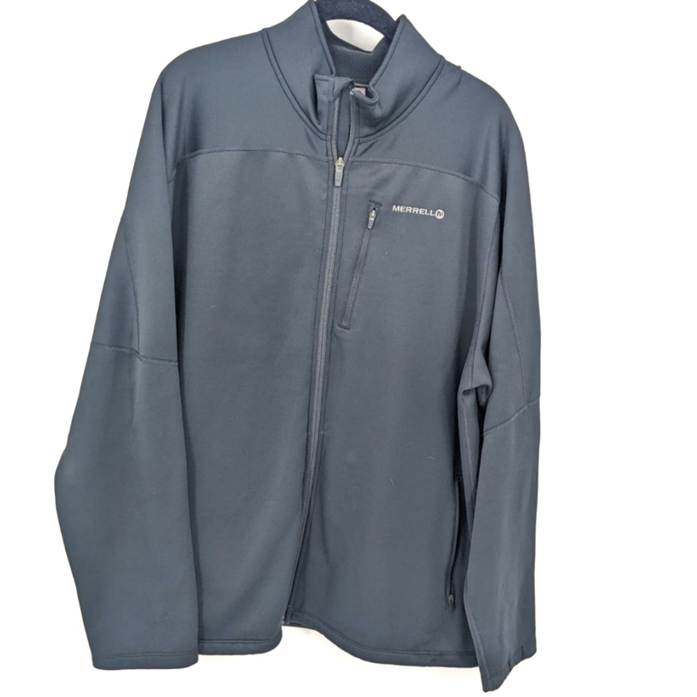 Merrell Jacket Mens XL Black Spellout Outdoors Hiking Trails Lightweight Coat